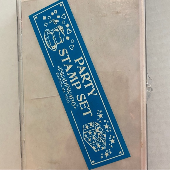 NEW 20 pc Party Stamp Set, Inkadinkado Rubber Crafts Original Plastic Box - Picture 4 of 5